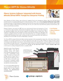 KM, Pharos, IMFP, Brochure, Konica-Minolta, Supreme Office Technology