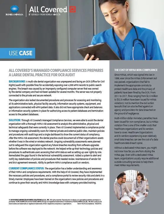 All Covered, HIPAA, Case Study, Konica-Minolta, Supreme Office Technology
